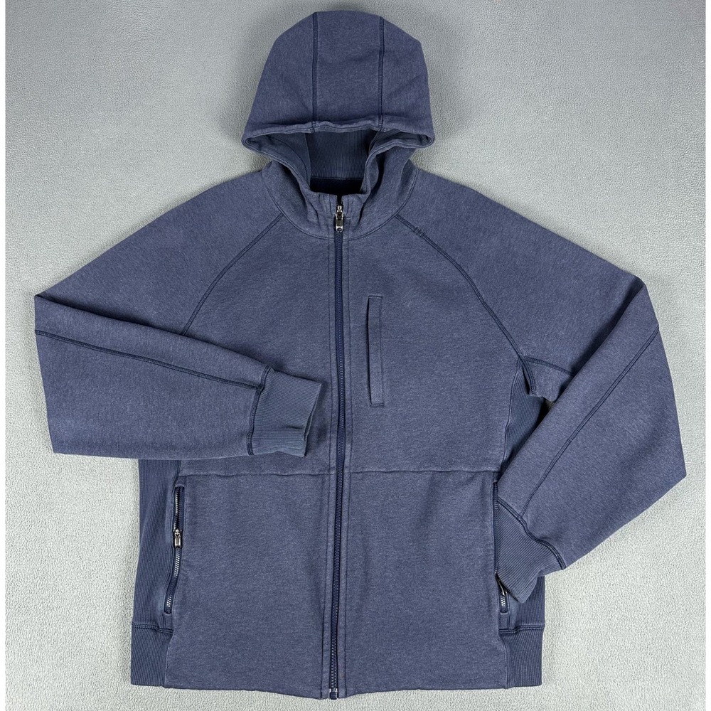 Lululemon Hoodie Jacket Mens Large Blue Best Coast Heavyweight Fleece Lounge